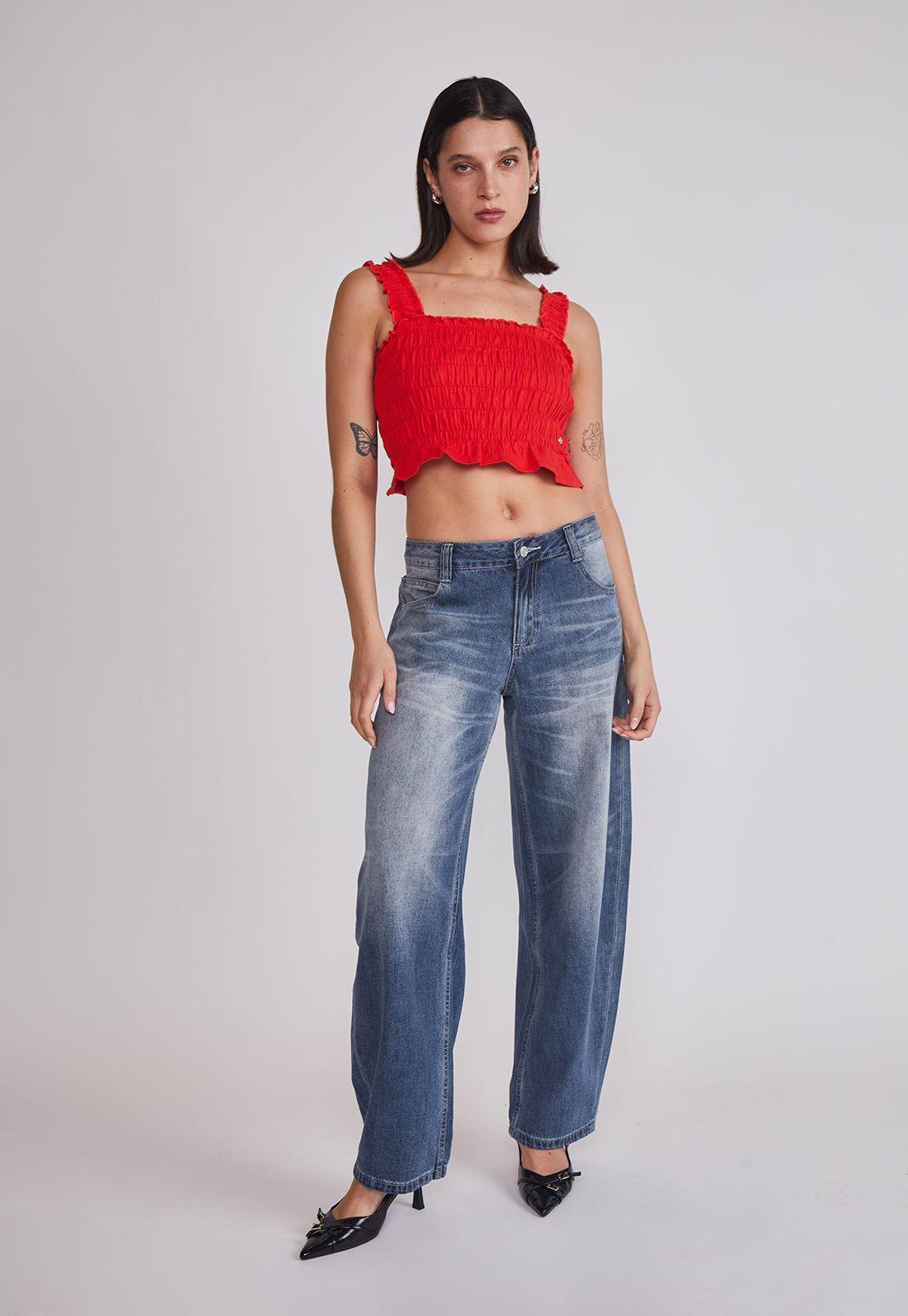 Peto Mujer Elasticado Panal Rojo Sioux-4