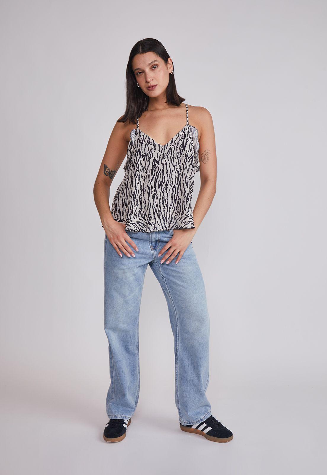 Blusa Mujer Full Print Blanco Sioux-4
