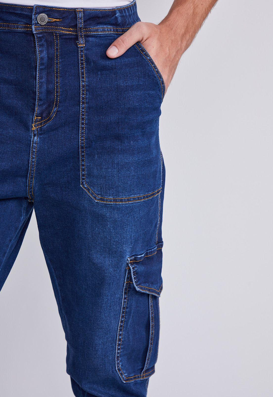 Jeans Hombre Azul Slim Bosillos Carpintero Sioux-1