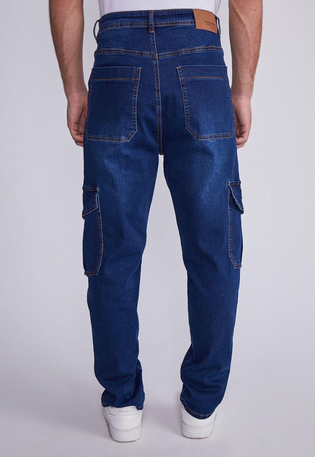 Jeans Hombre Azul Slim Bosillos Carpintero Sioux-2