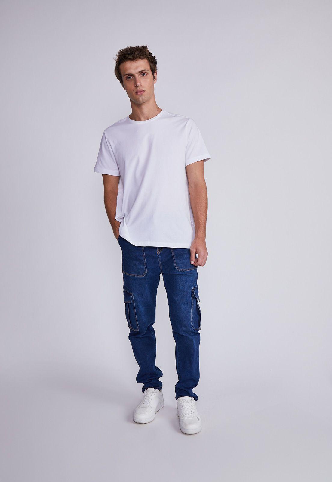 Jeans Hombre Azul Slim Bosillos Carpintero Sioux-3