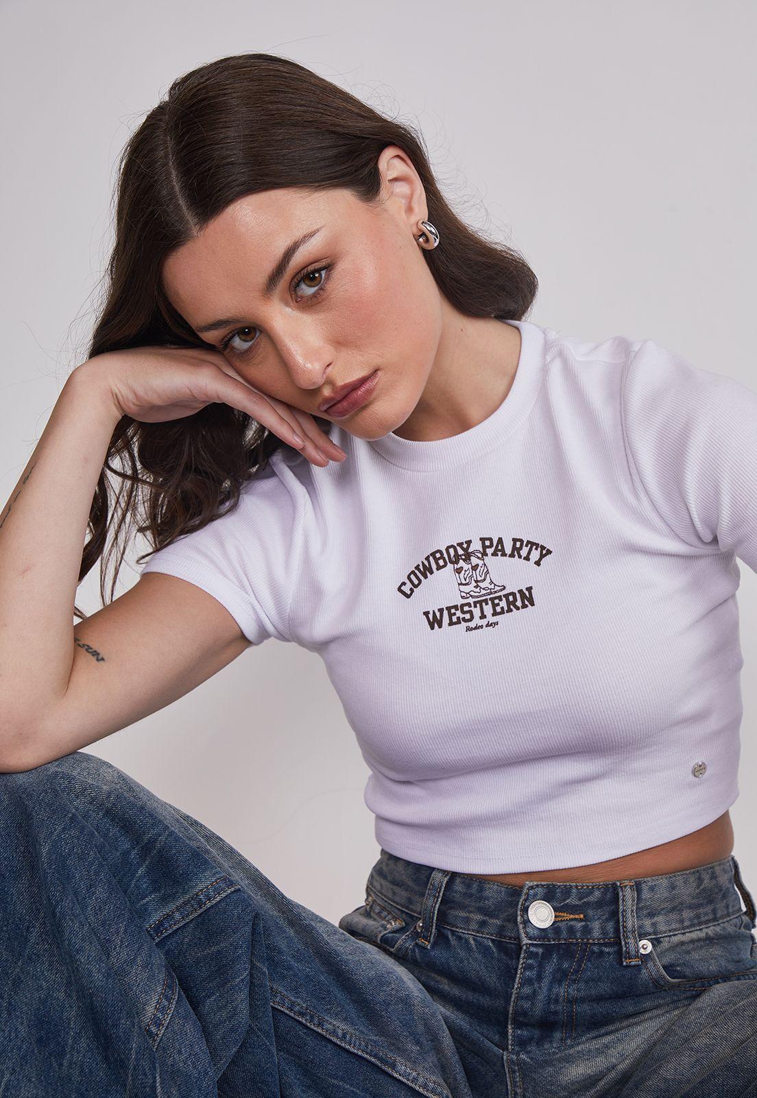 Polera Mujer Bordado Frontal Blanco Sioux-2