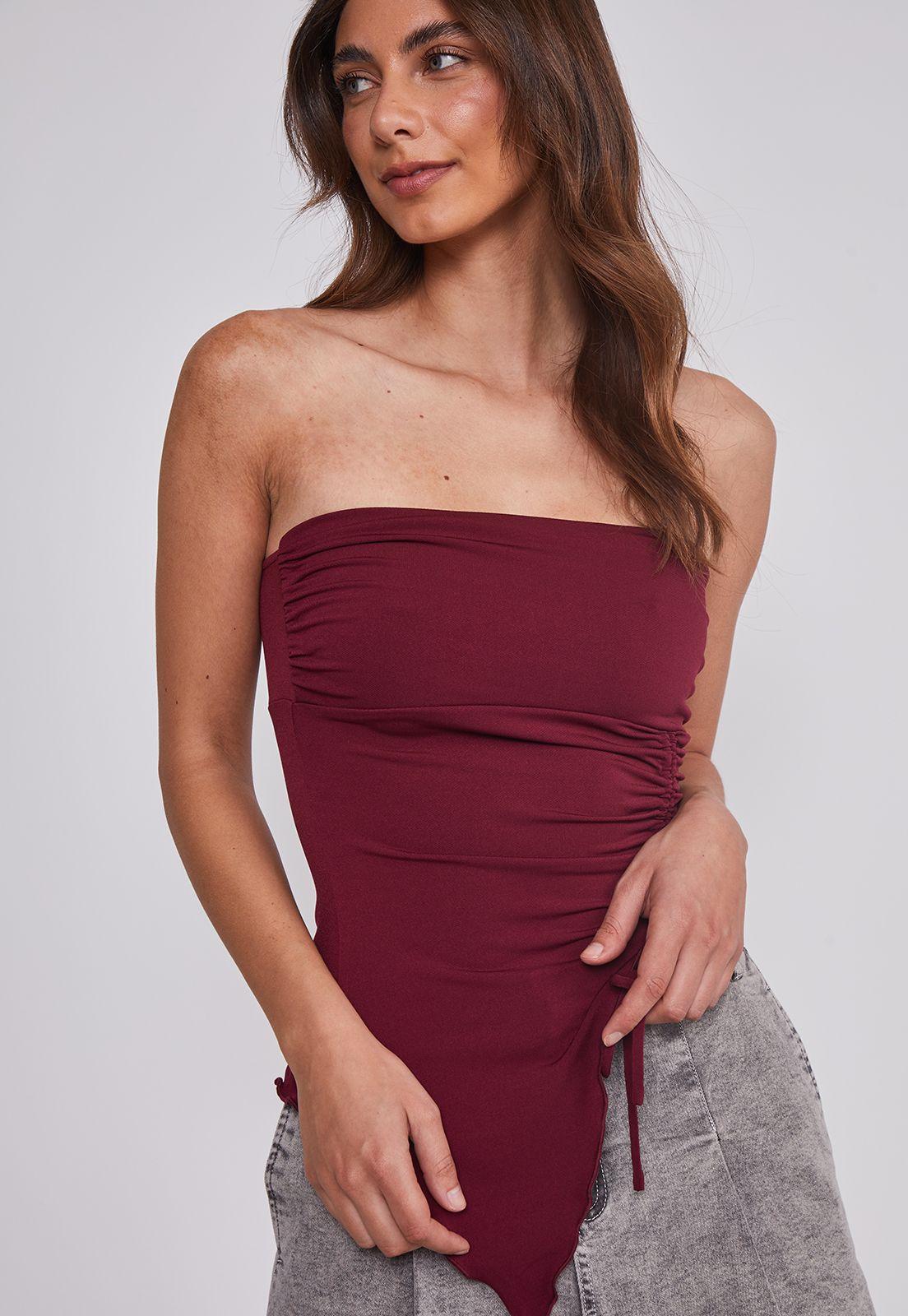 Peto Mujer Recogido asimétrico Burdeo Sioux-2