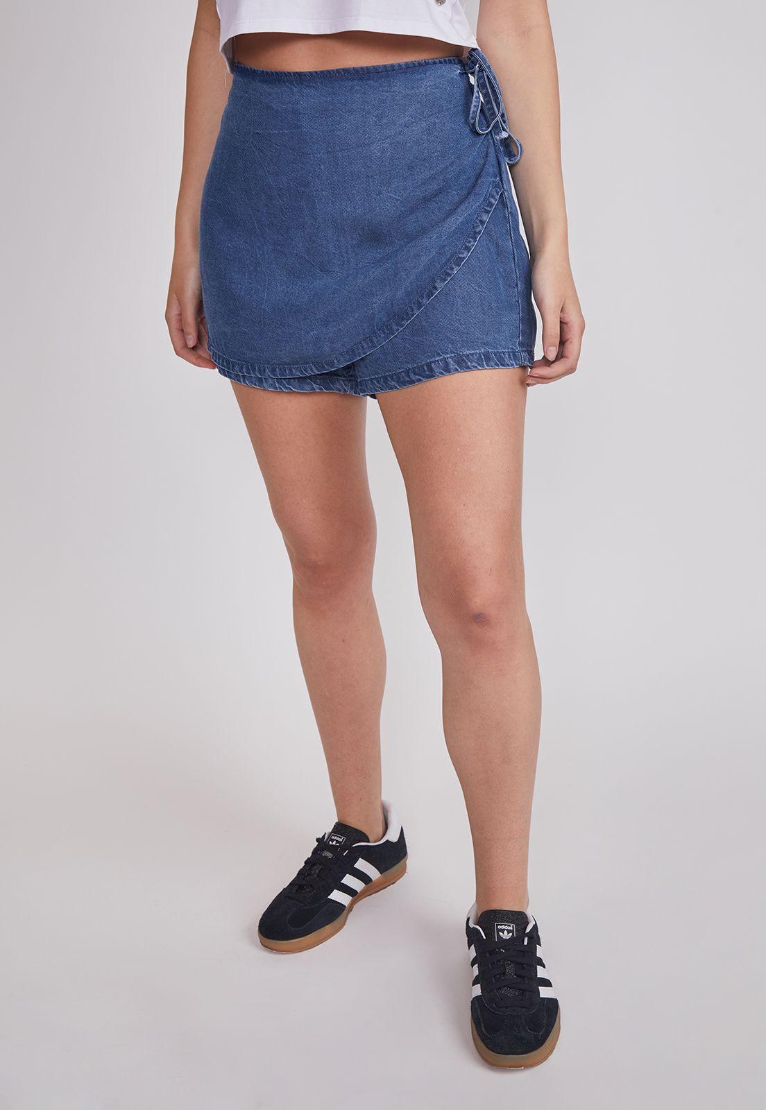 Falda Short Mujer Lyocell Celeste Sioux-0