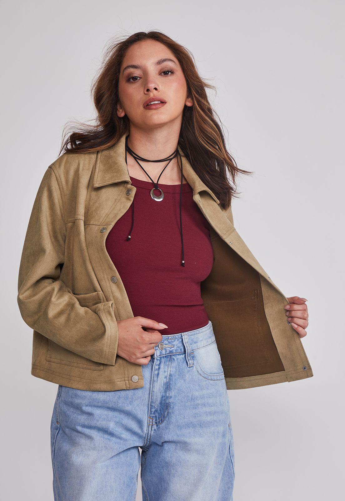 Chaqueta Mujer Bolsillos Delanteros Verde Sioux-0