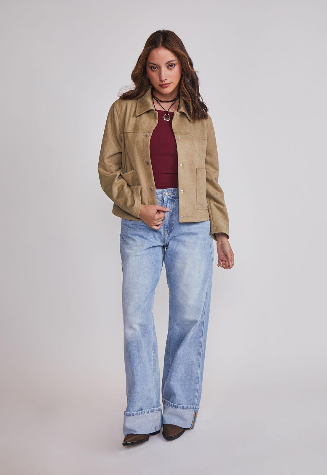 Chaqueta Mujer Bolsillos Delanteros Verde Sioux-1
