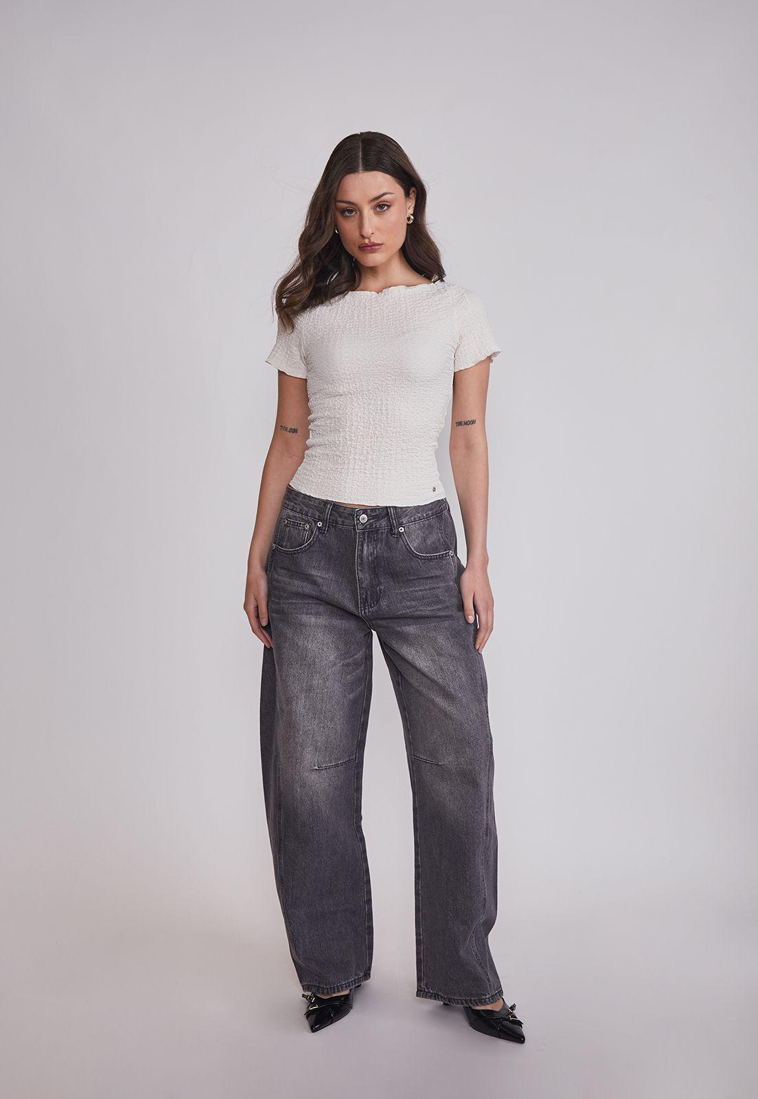 Polera Mujer Texturada Rulet Crudo Sioux-4