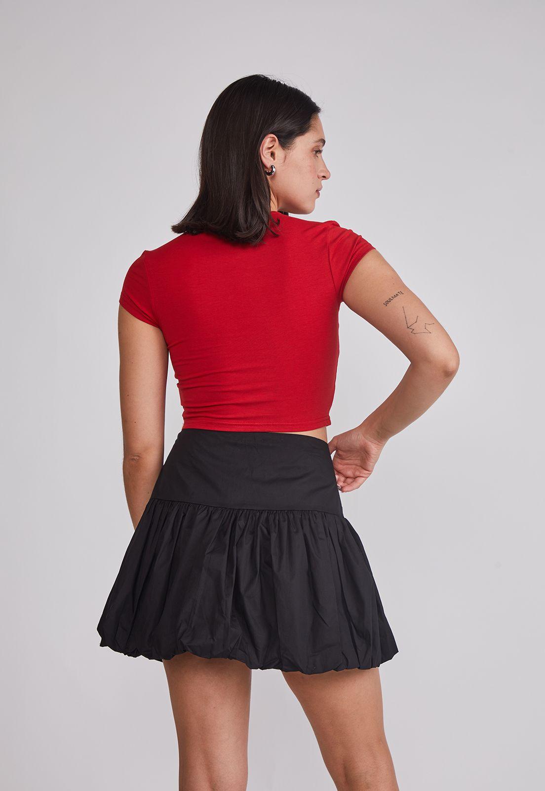Polera Mujer Baby Tee Glitter Rojo Sioux-3