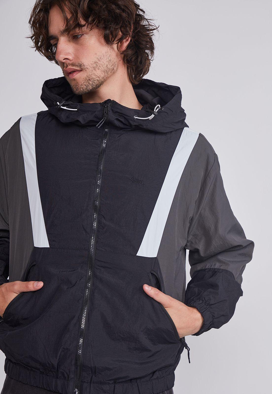 Cortaviento Hombre Negro Vintage Sioux-2
