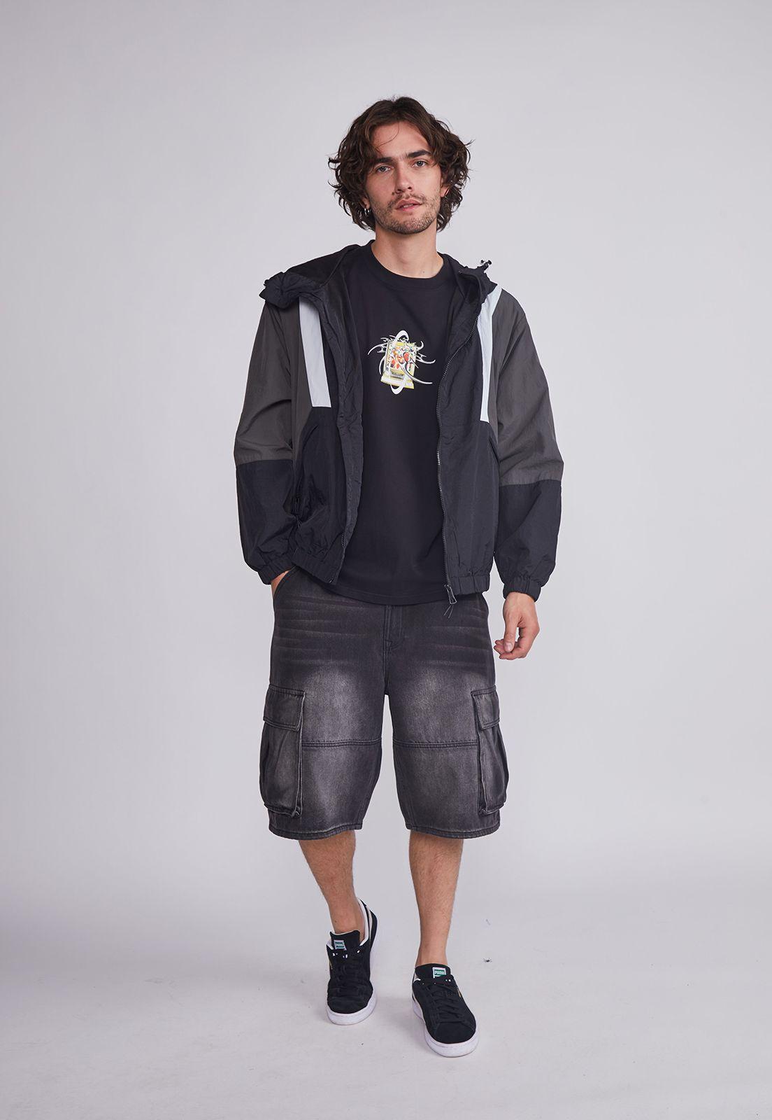Cortaviento Hombre Negro Vintage Sioux-4