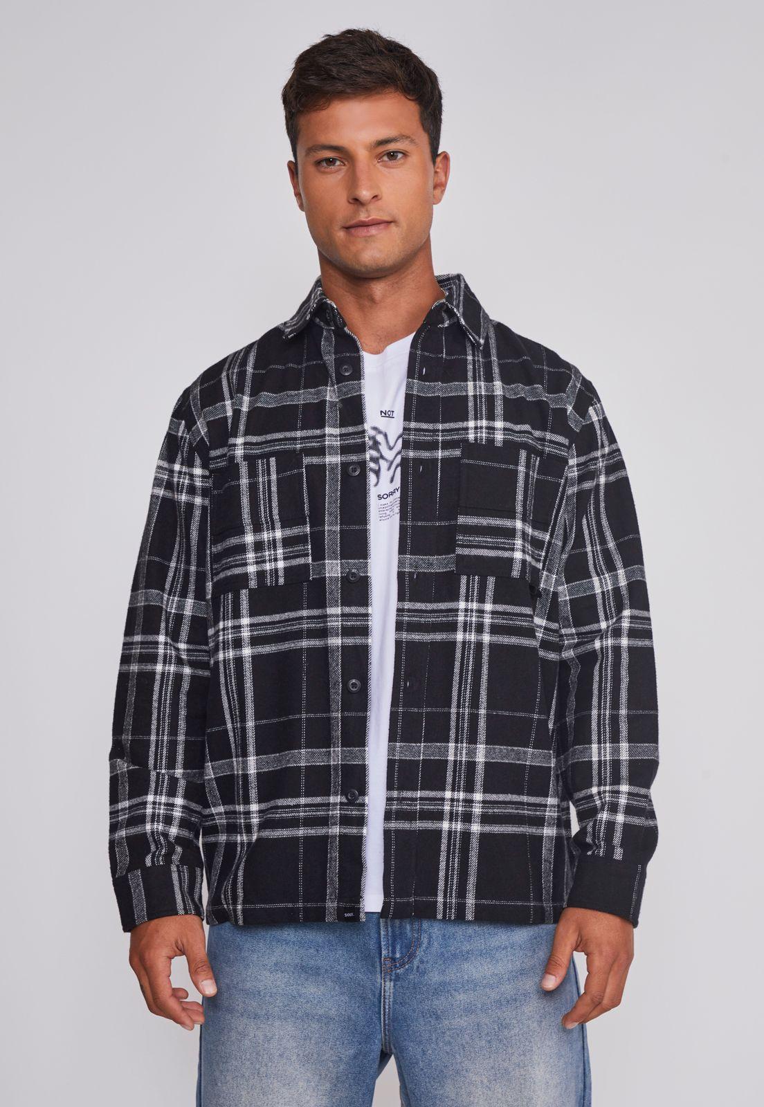 Sobrecamisa Hombre Escocesa Negro Sioux-0