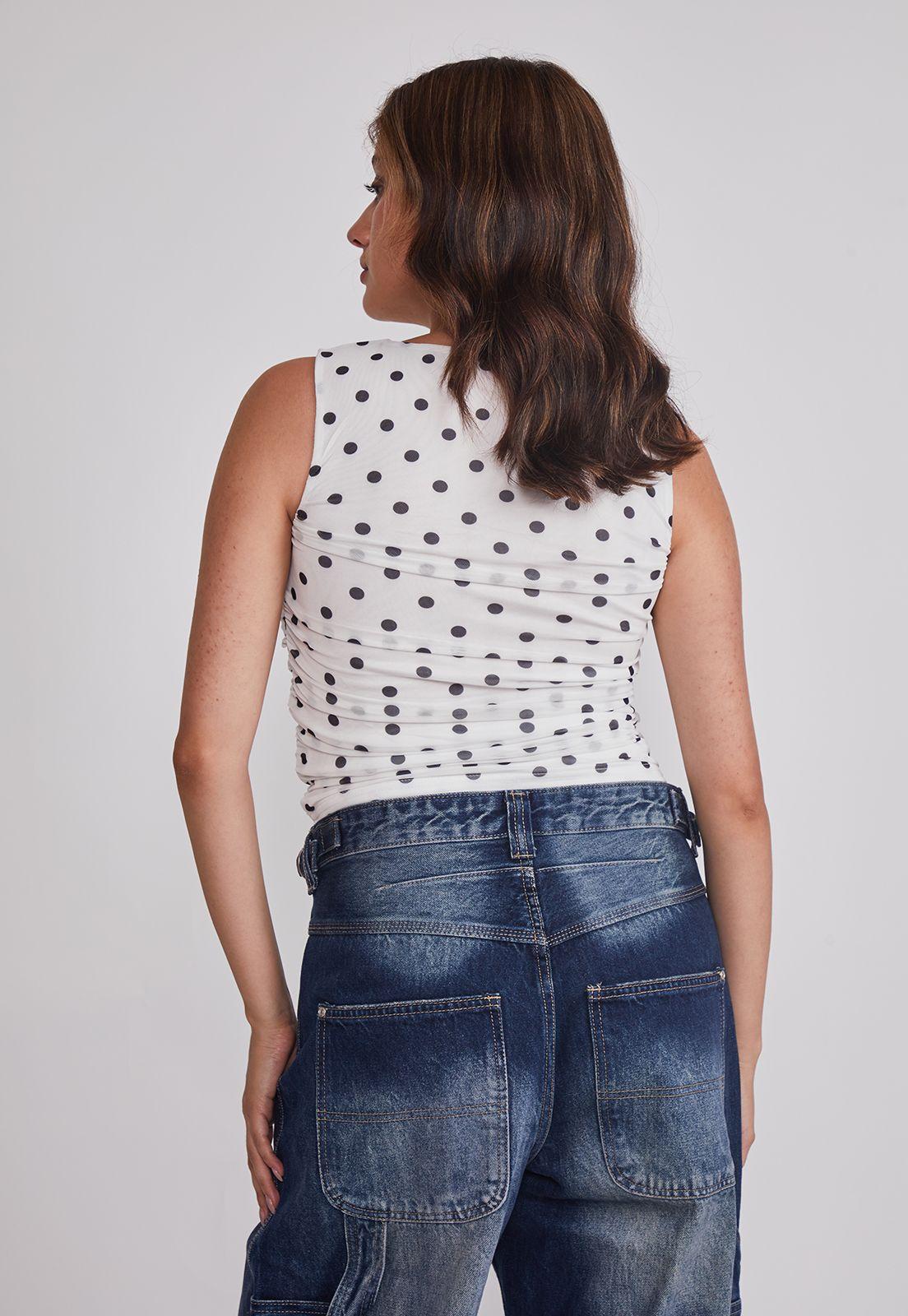 Peto Mujer Drapeado Trend Blanco Sioux-2