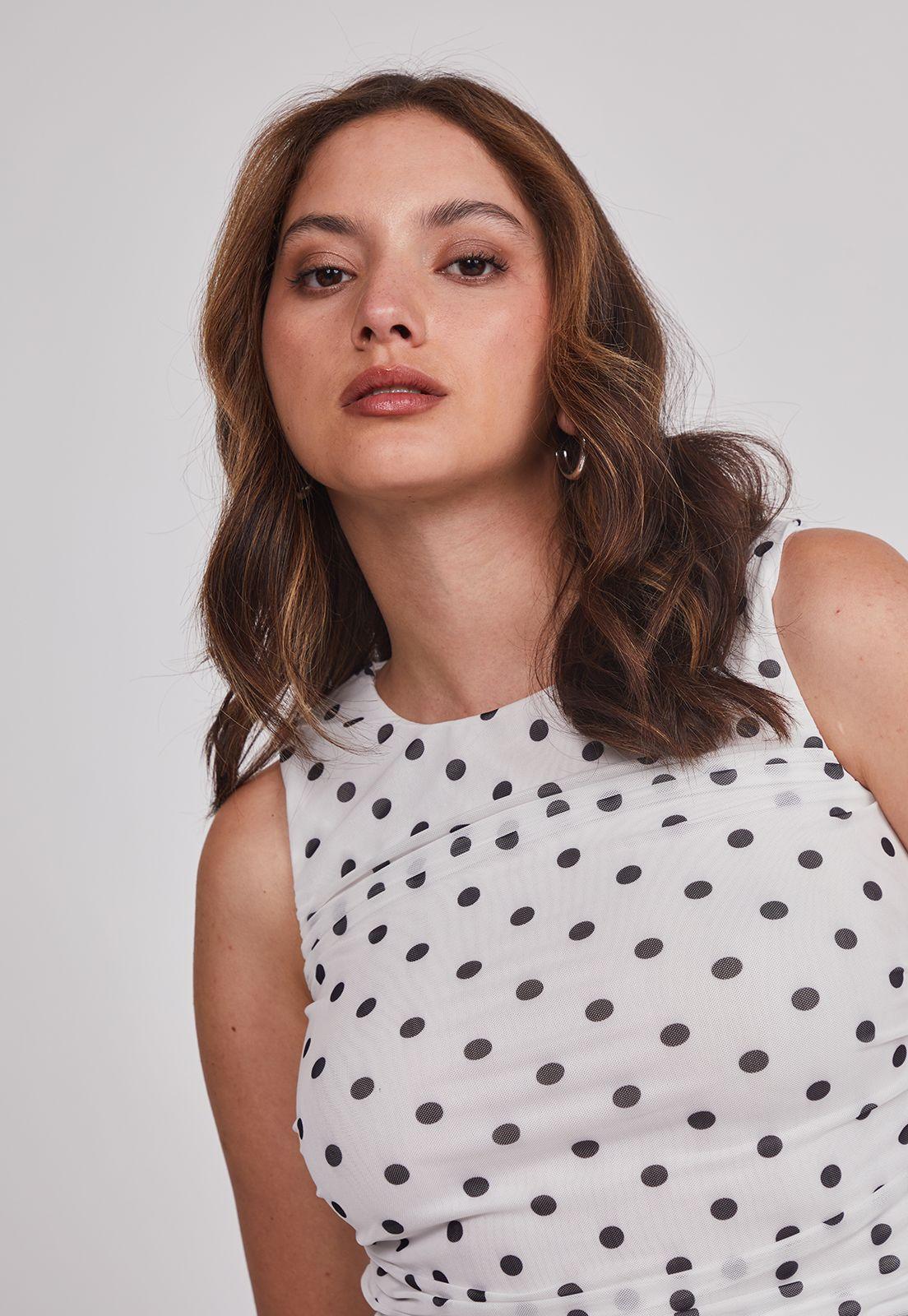 Peto Mujer Drapeado Trend Blanco Sioux-3