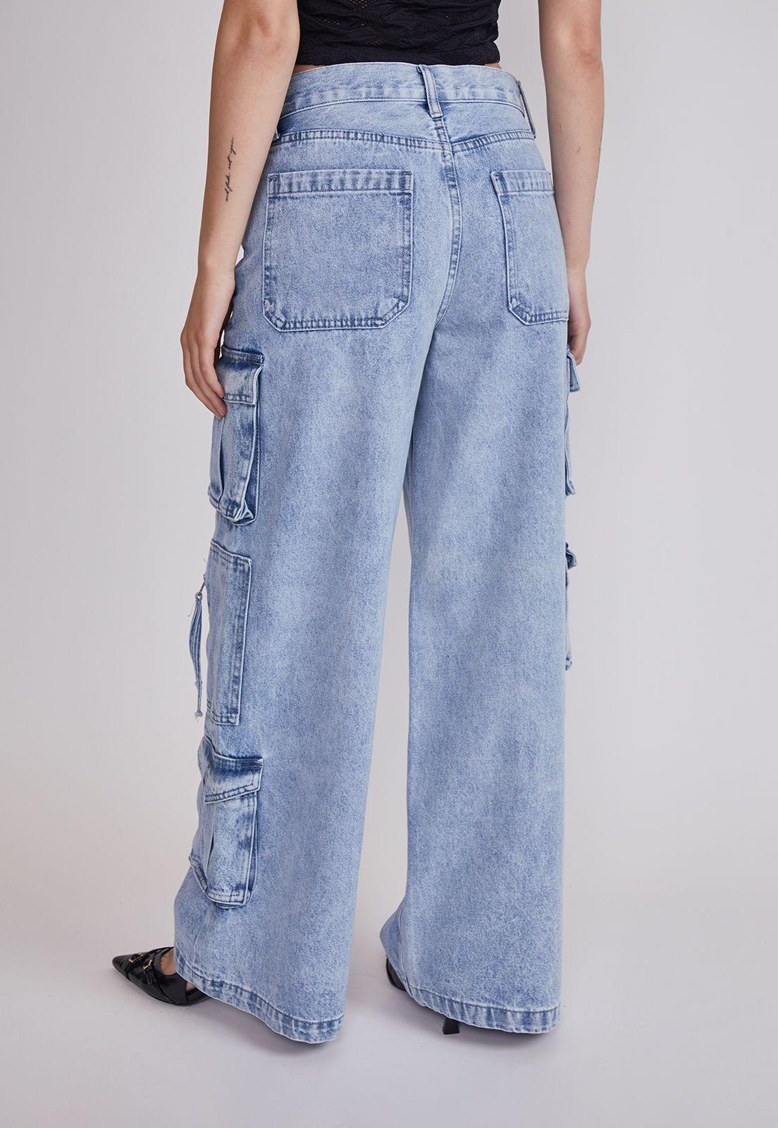 Jeans Mujer Wide Leg Multipocket Celeste Sioux-3