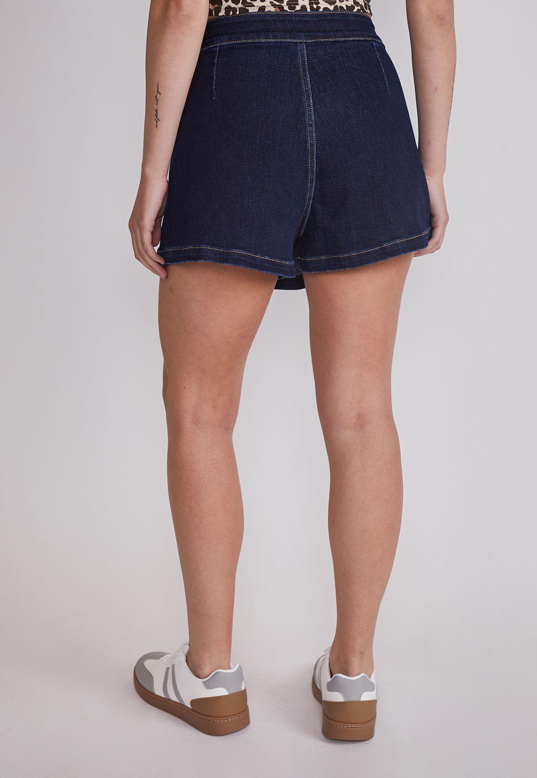 Falda Short Mujer Elasticada Azul Sioux-3