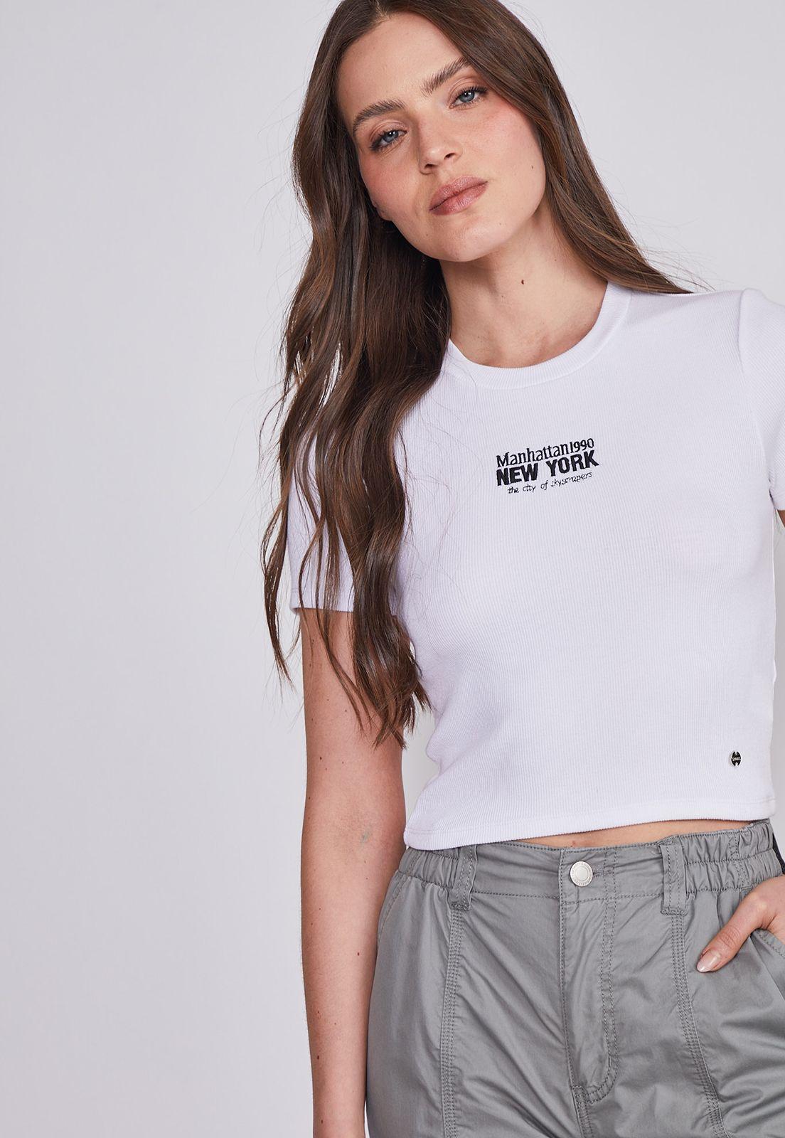 Polera Mujer Blanco Bordado NY Sioux-2