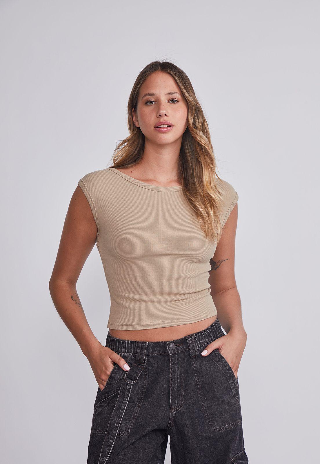 Polera Mujer Rosado Lavada Espalda Sioux-0