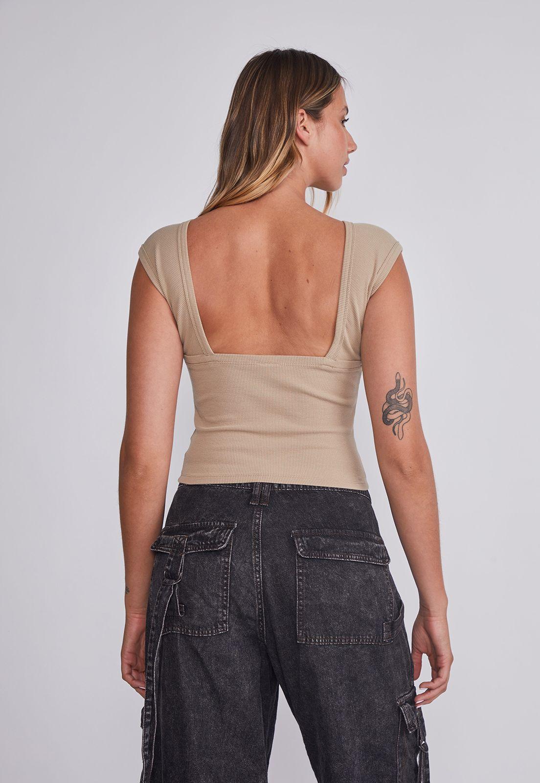 Polera Mujer Rosado Lavada Espalda Sioux-3