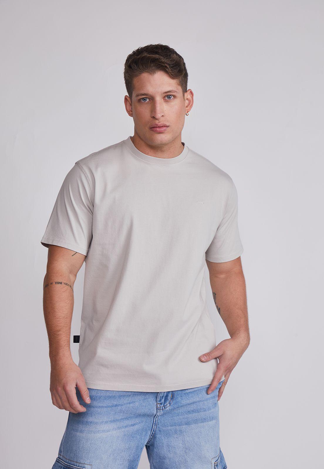 Polera Hombre Básica Lisa Gris Sioux-0