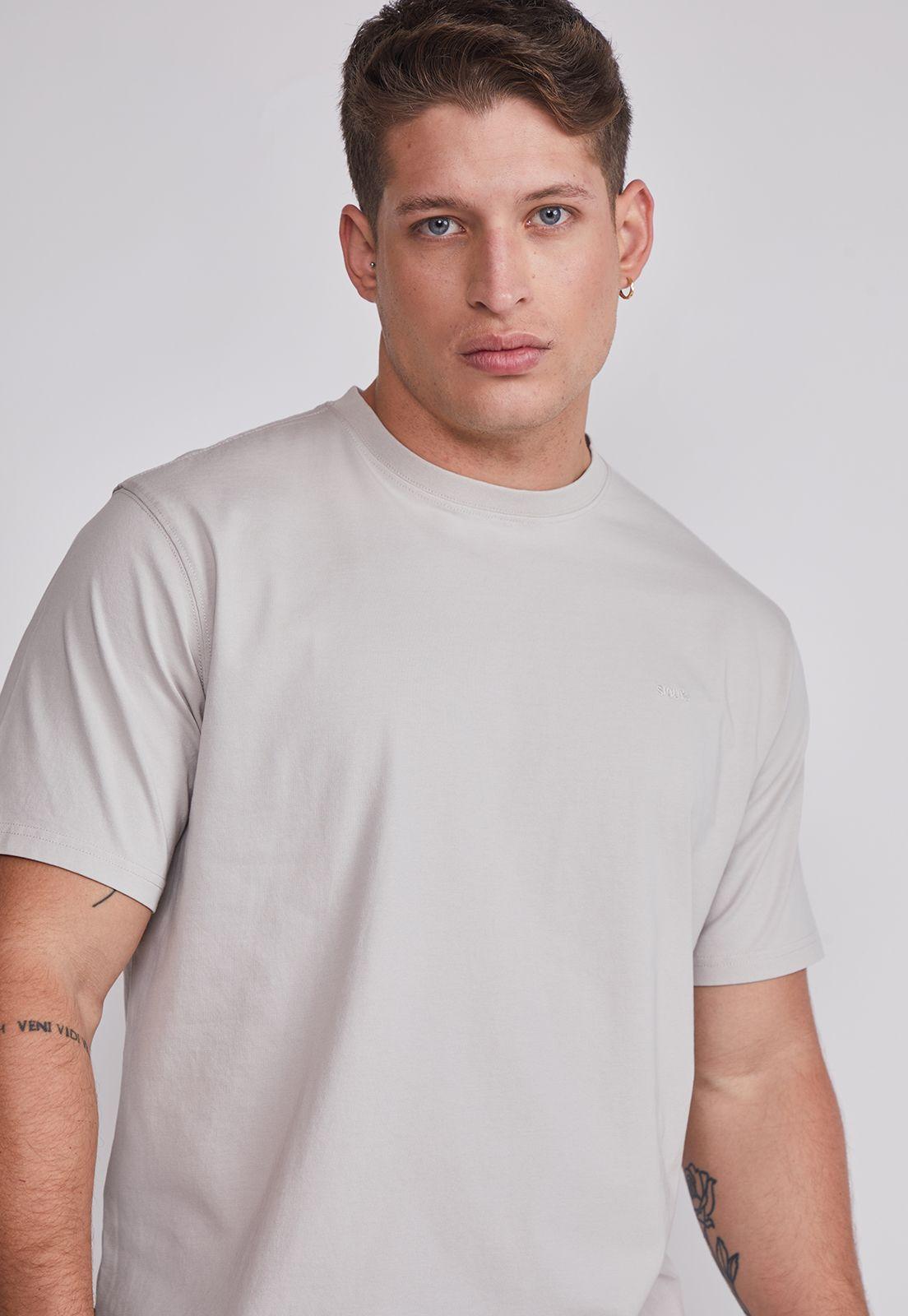 Polera Hombre Básica Lisa Gris Sioux-2