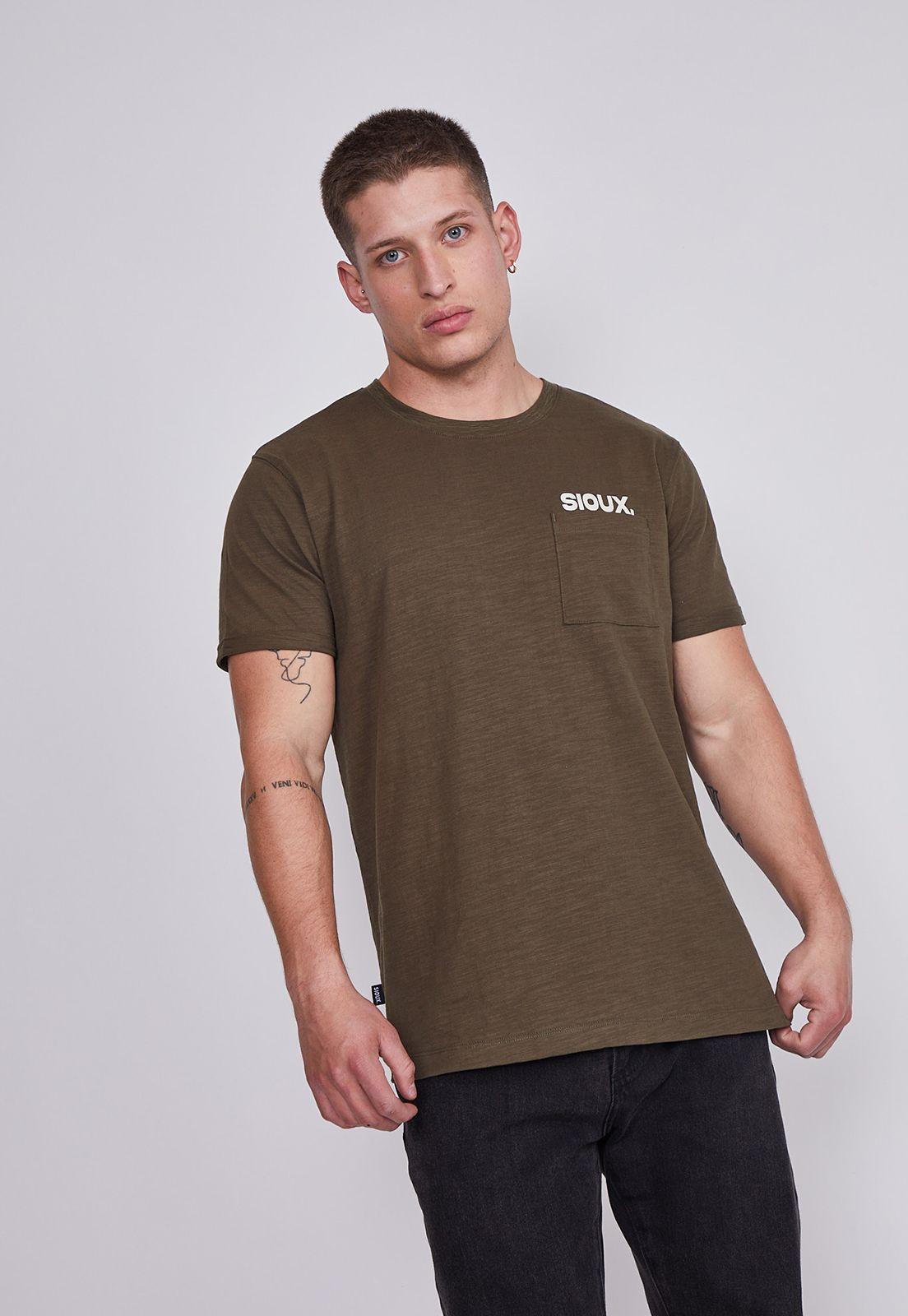 Polera Hombre Verde Bolsillo Sioux-1