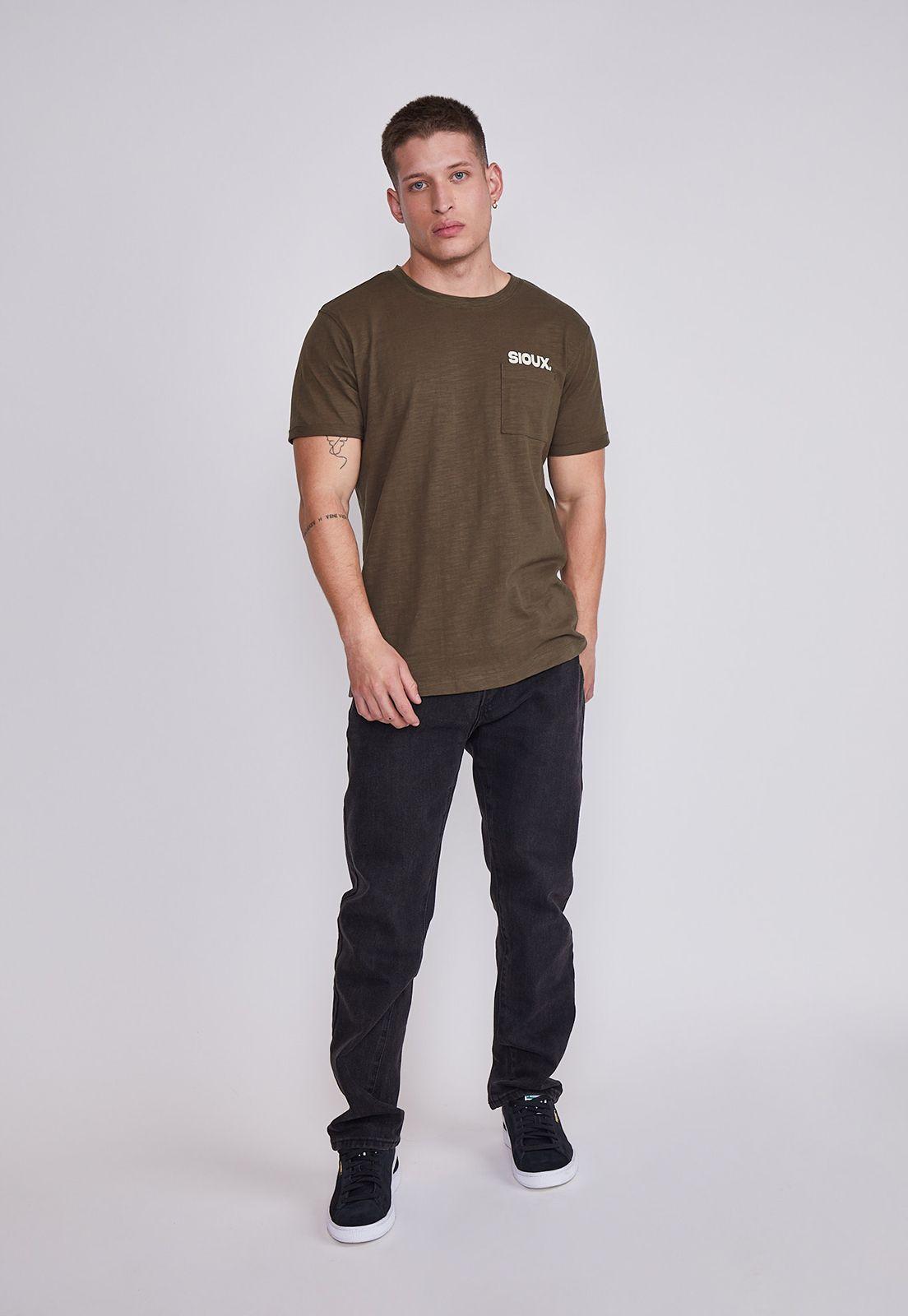 Polera Hombre Verde Bolsillo Sioux-2