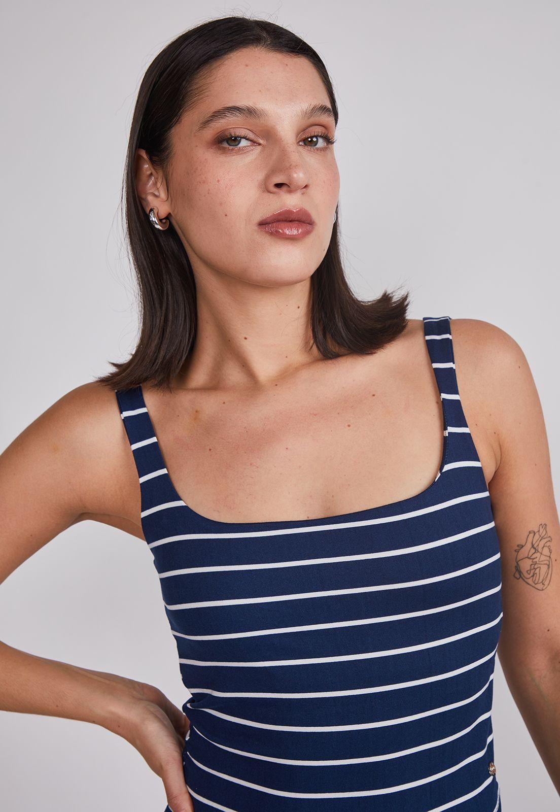 Peto Mujer Listado Soft Azul Sioux-2