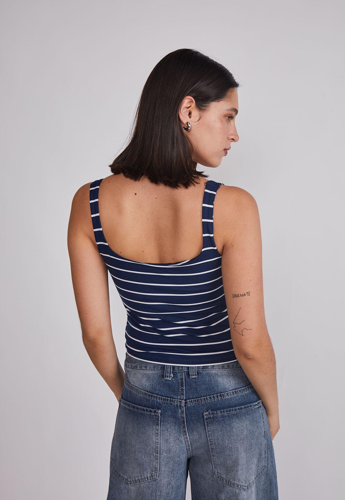 Peto Mujer Listado Soft Azul Sioux-3