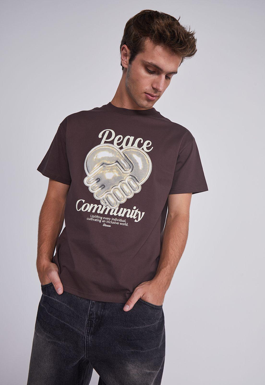 Polera Hombre Corazon Manos Cafe Sioux-2