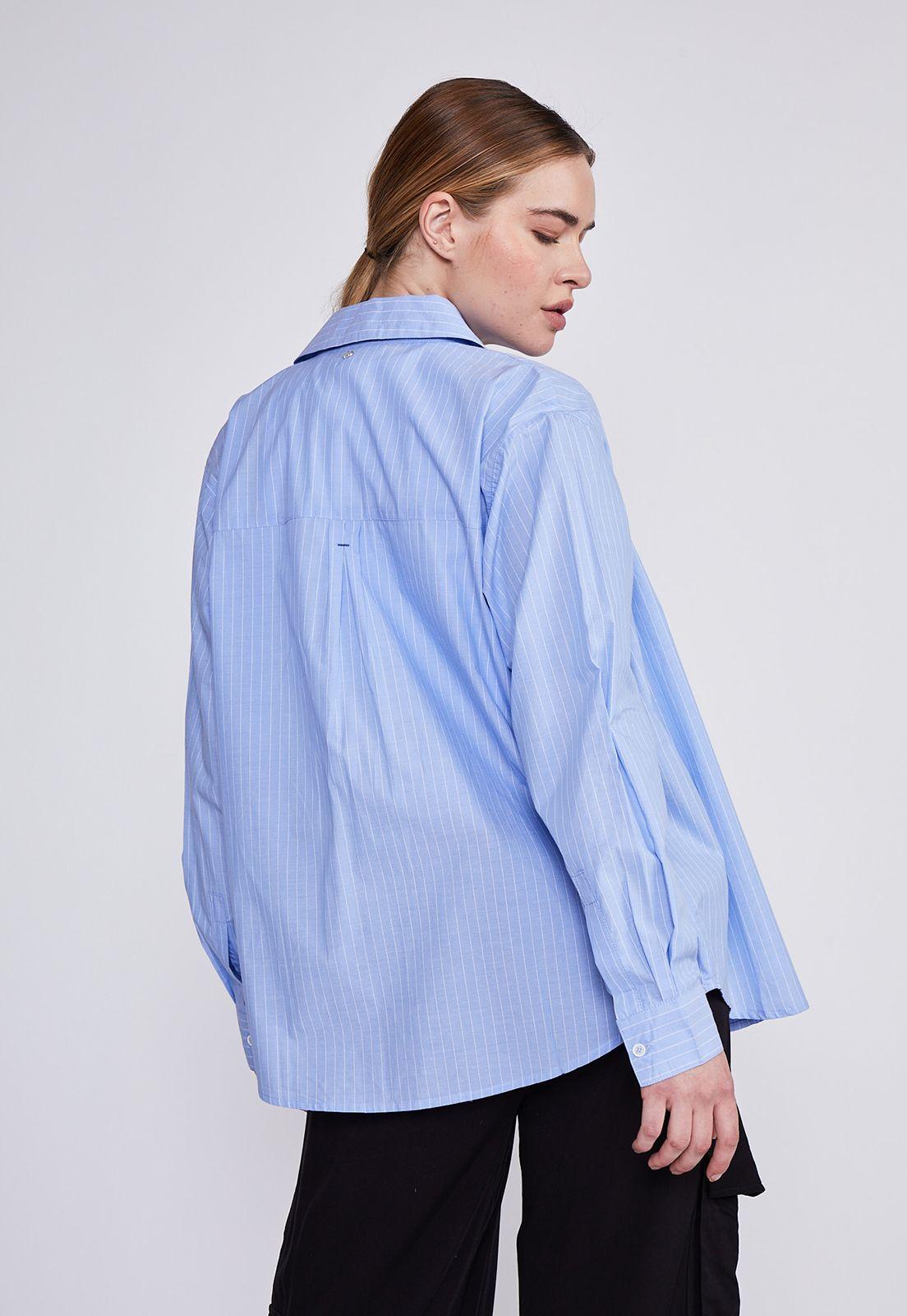 Blusa Mujer Celeste Rayas Sioux-2