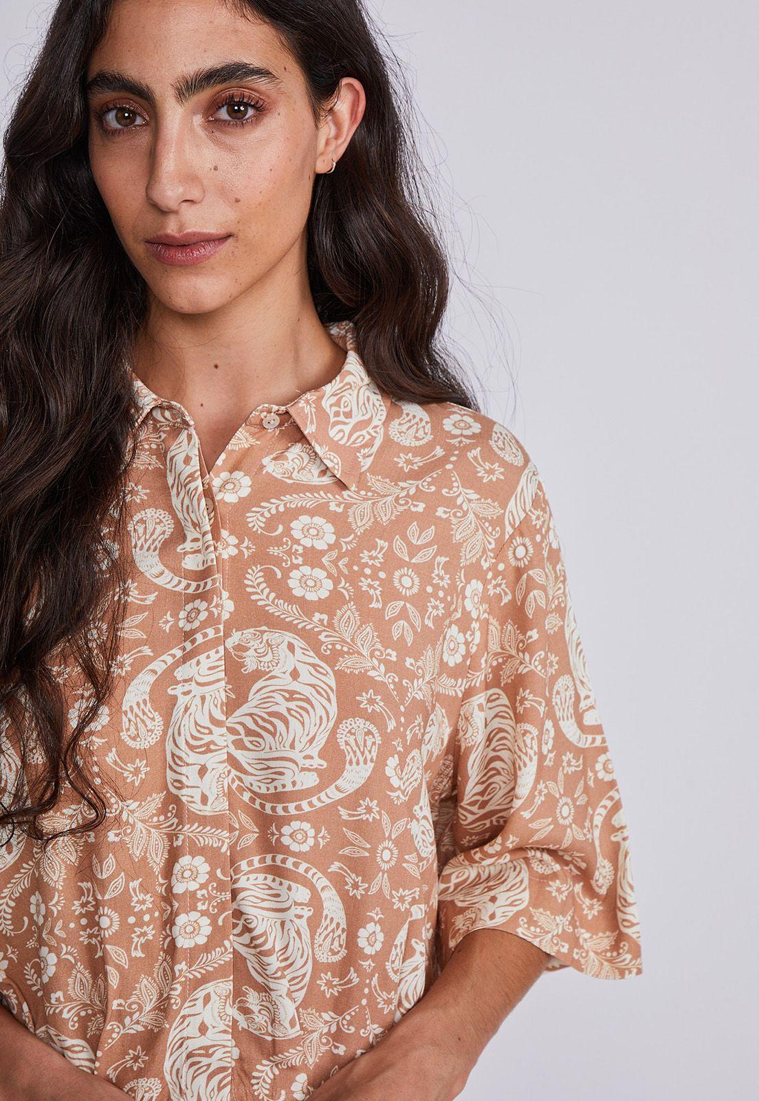 Blusa Mujer Mostaza Selva Sioux-1