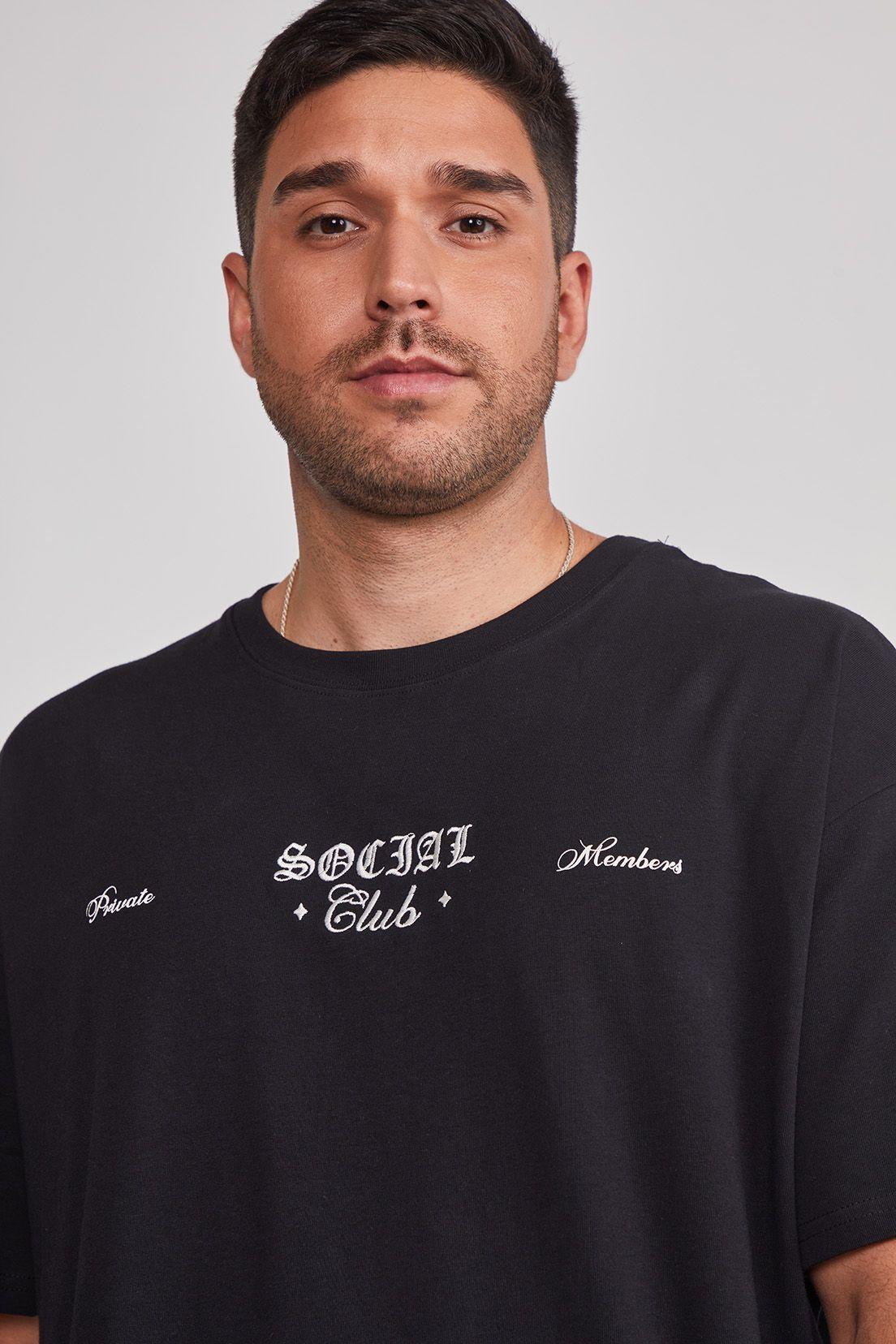 Polera Hombre Oversize Espalda Negro Sioux-2