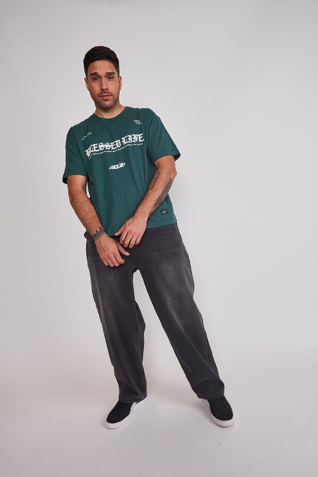 Jeans Hombre Baggy Negro Sioux-3