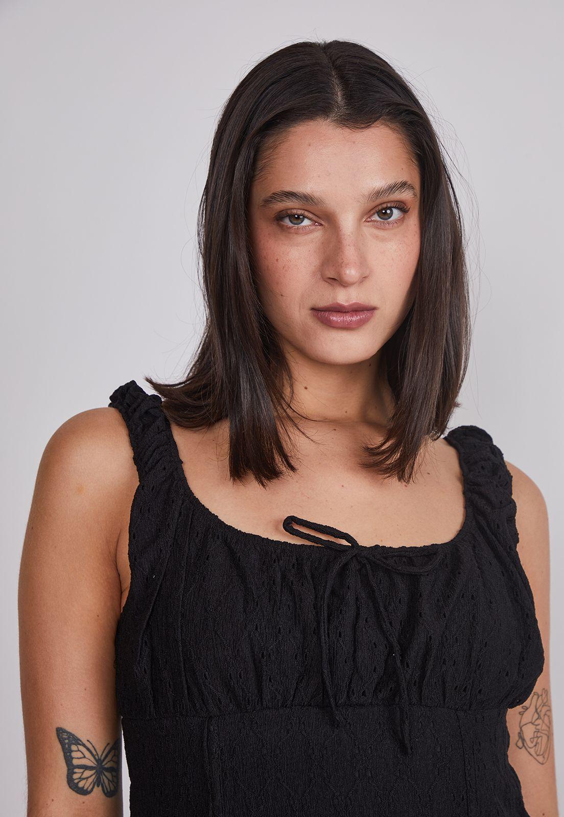 Vestido Mujer Tipo Corset Negro Sioux-2