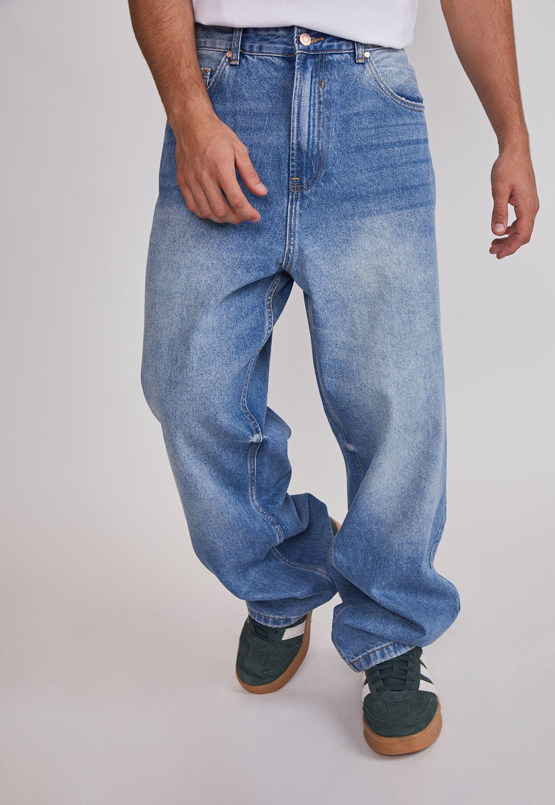 Jeans Hombre Baggy Cierre Azul Sioux-0