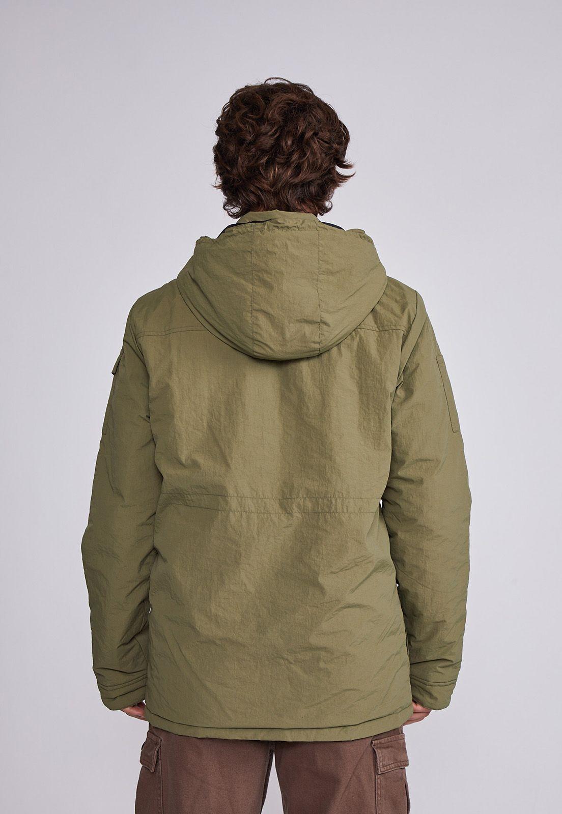 Chaqueta Hombre Verde Larga Multibolsillo Sioux-2