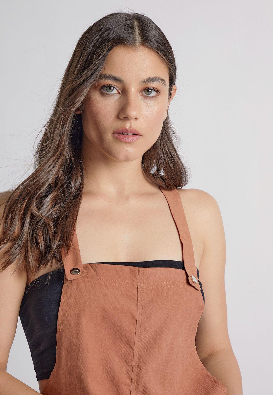 Jardinera Mujer Vestido Naranjo Sioux-1