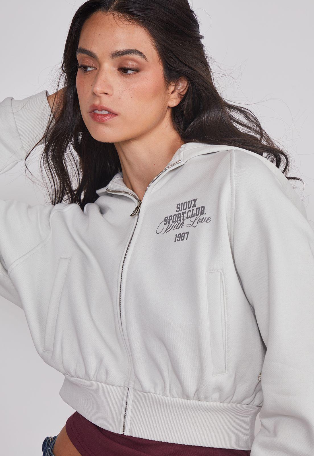 Polerón Mujer Crop Athletic Gris Sioux-3