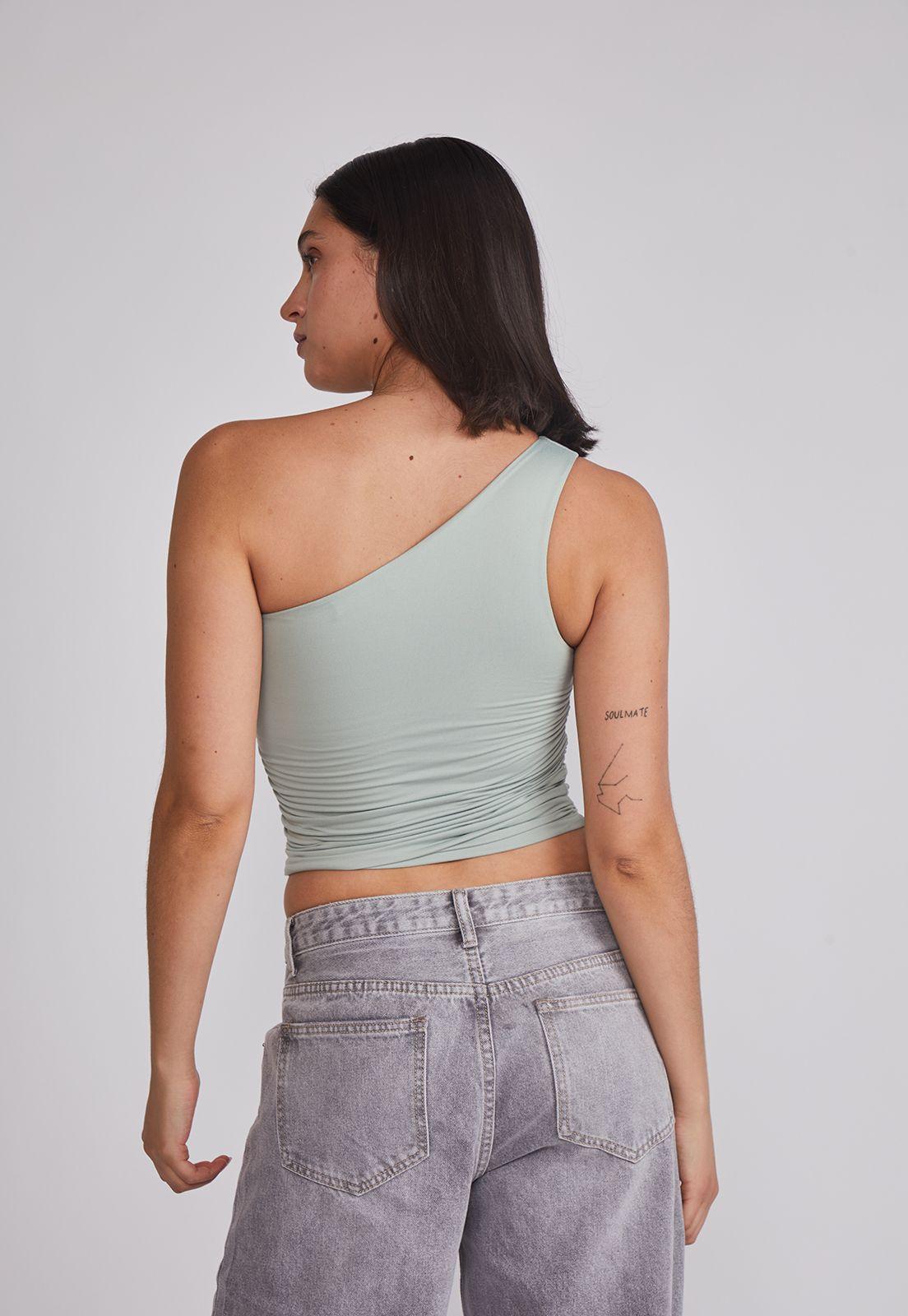 Peto Mujer Crop Un Hombro Verde Sioux-3