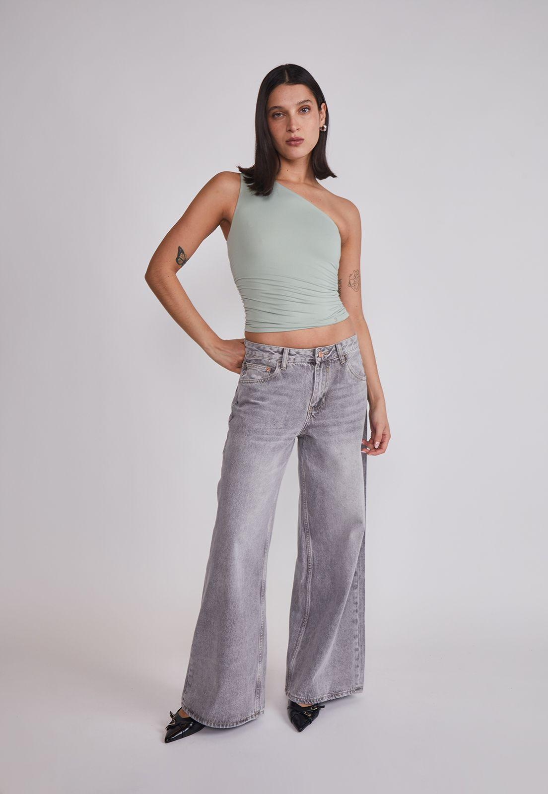Peto Mujer Crop Un Hombro Verde Sioux-4