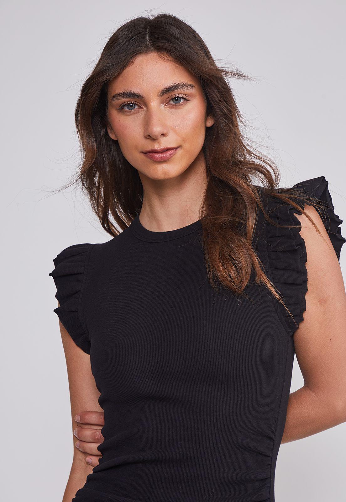 Vestido Mujer Manga Vuelos Negro Sioux-2