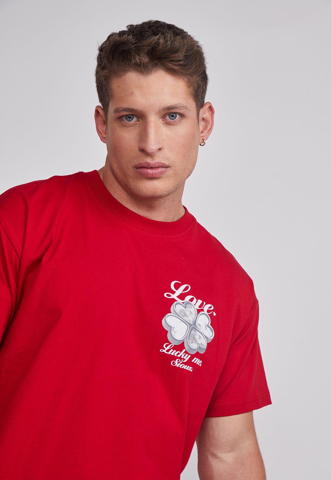 Polera Hombre Lucky Me Rojo Sioux-2
