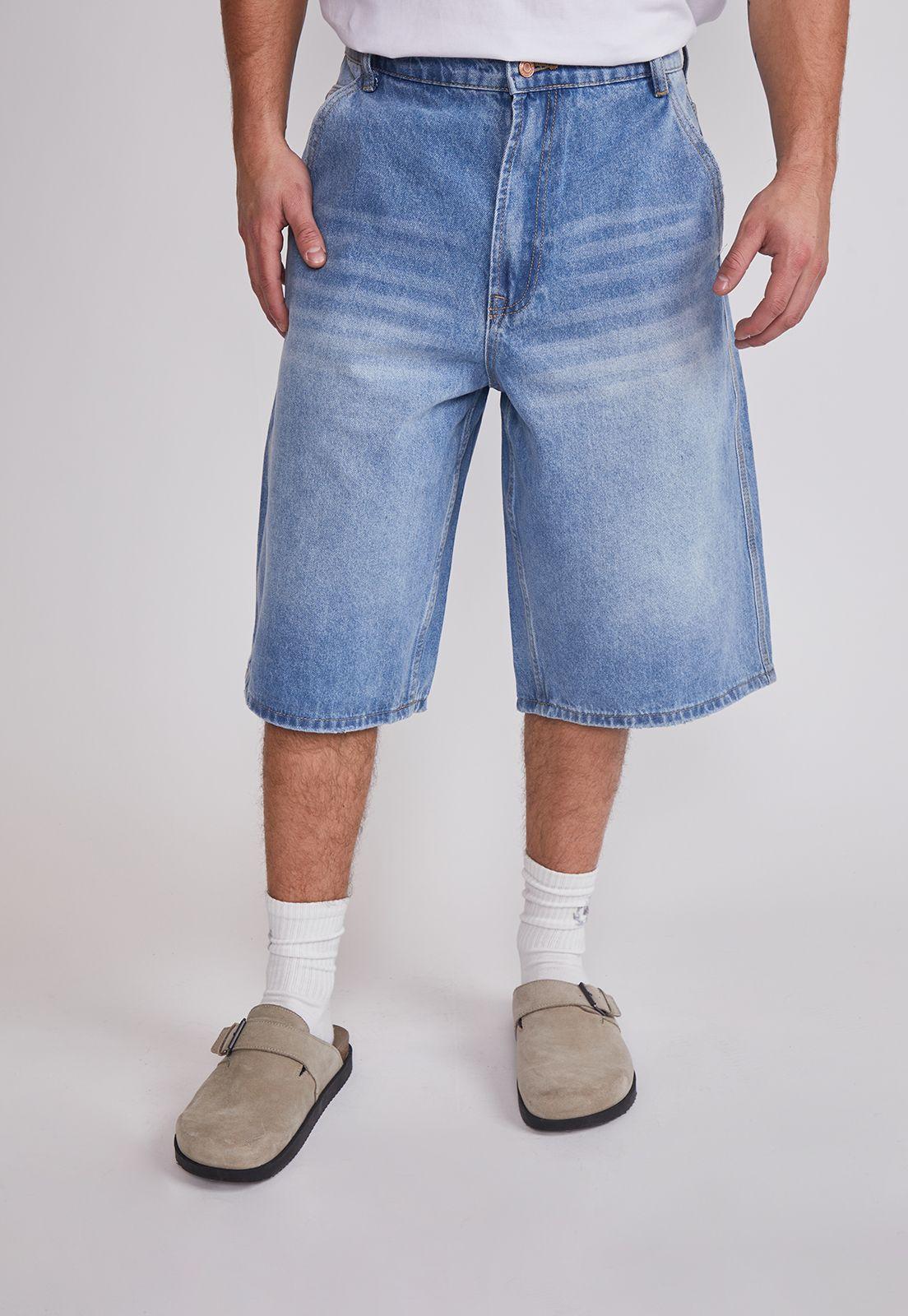 Bermuda Hombre Skater Fit Azul Sioux-0