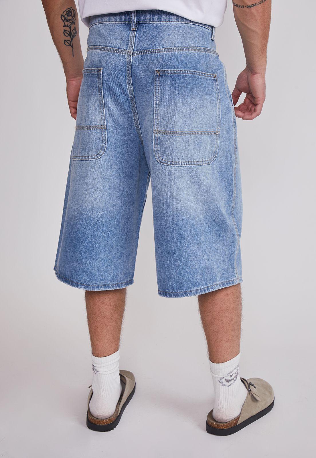 Bermuda Hombre Skater Fit Azul Sioux-3