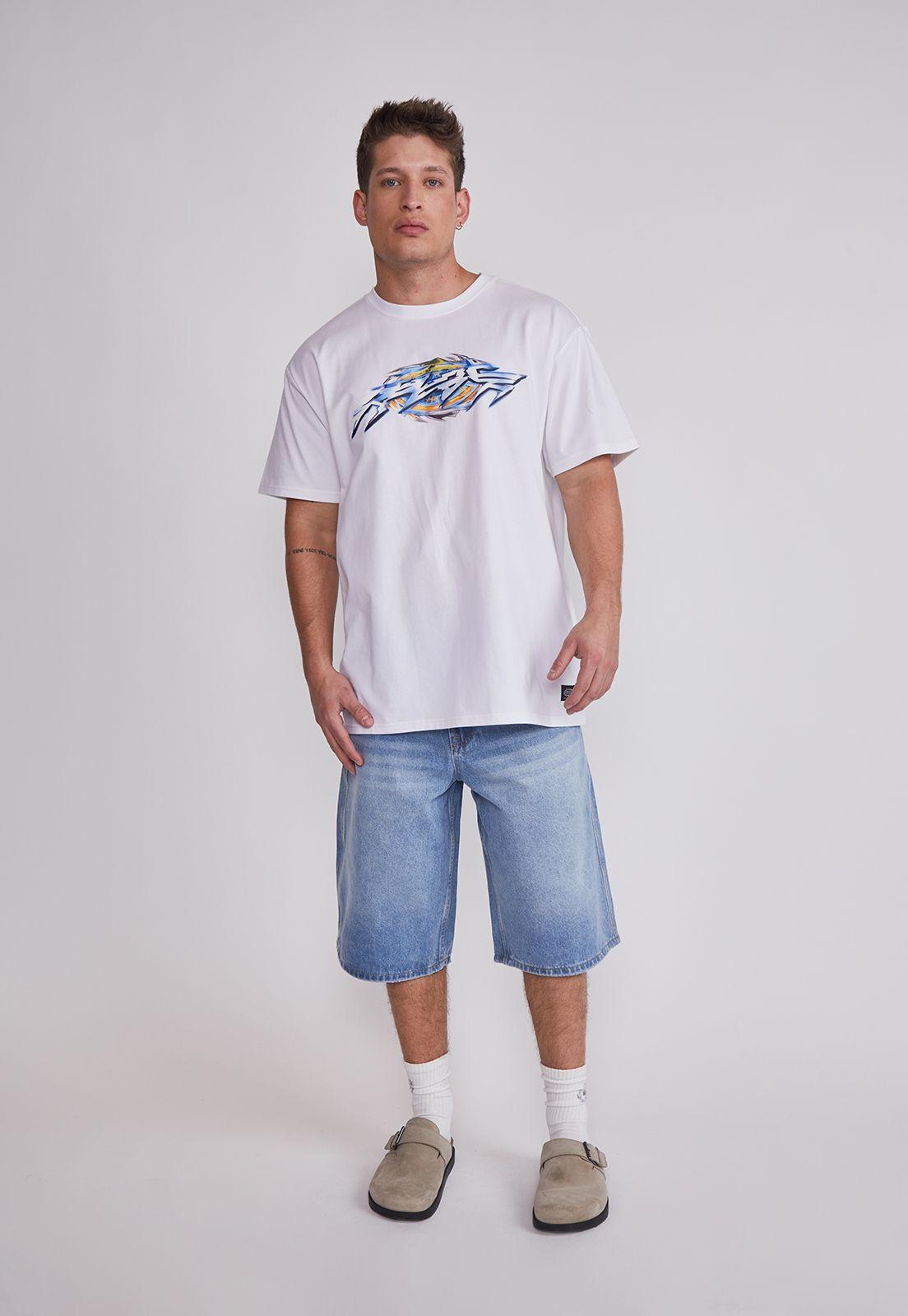 Bermuda Hombre Skater Fit Azul Sioux-4