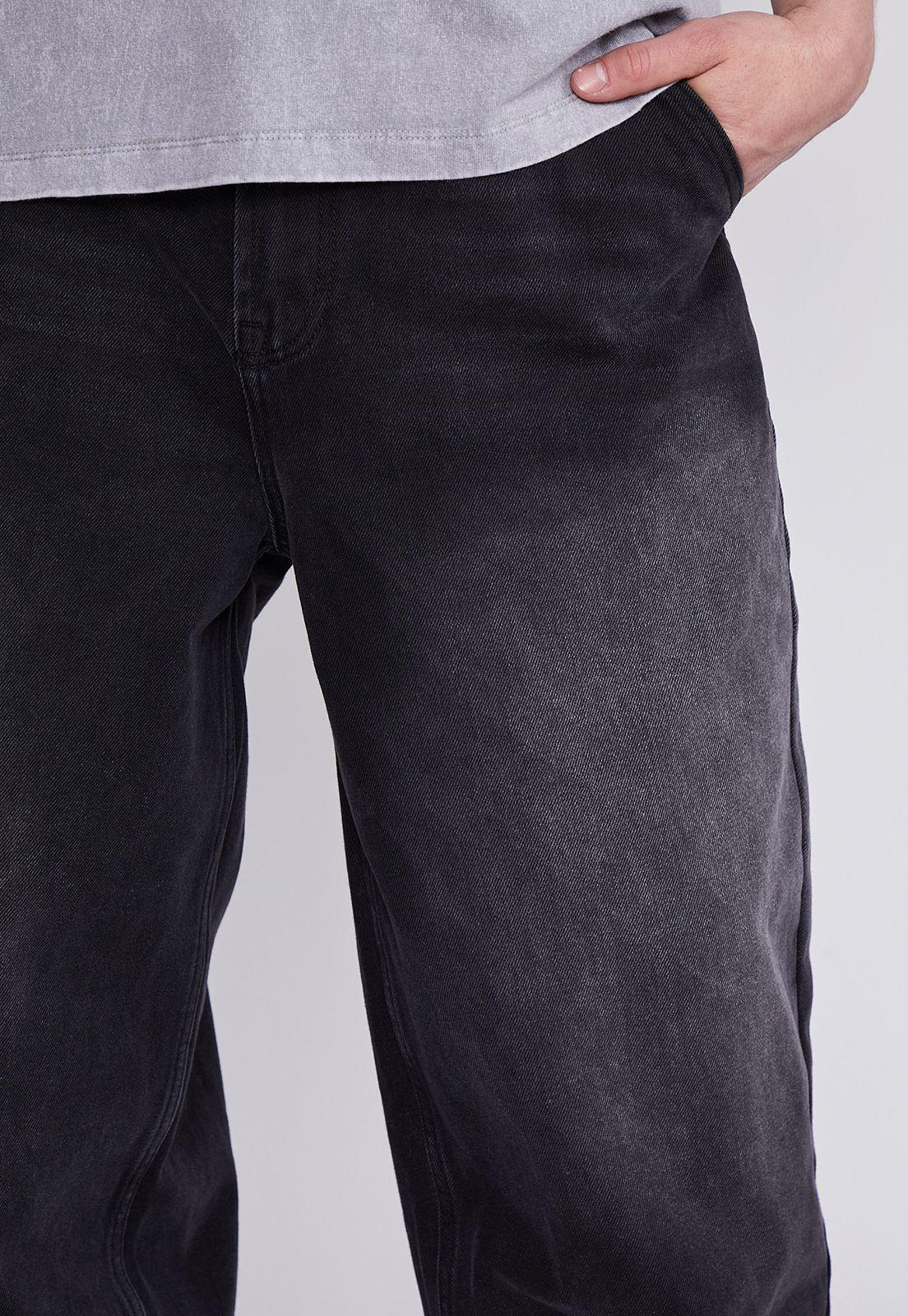 Jeans Hombre Negro Baggy Lavado Sioux-1