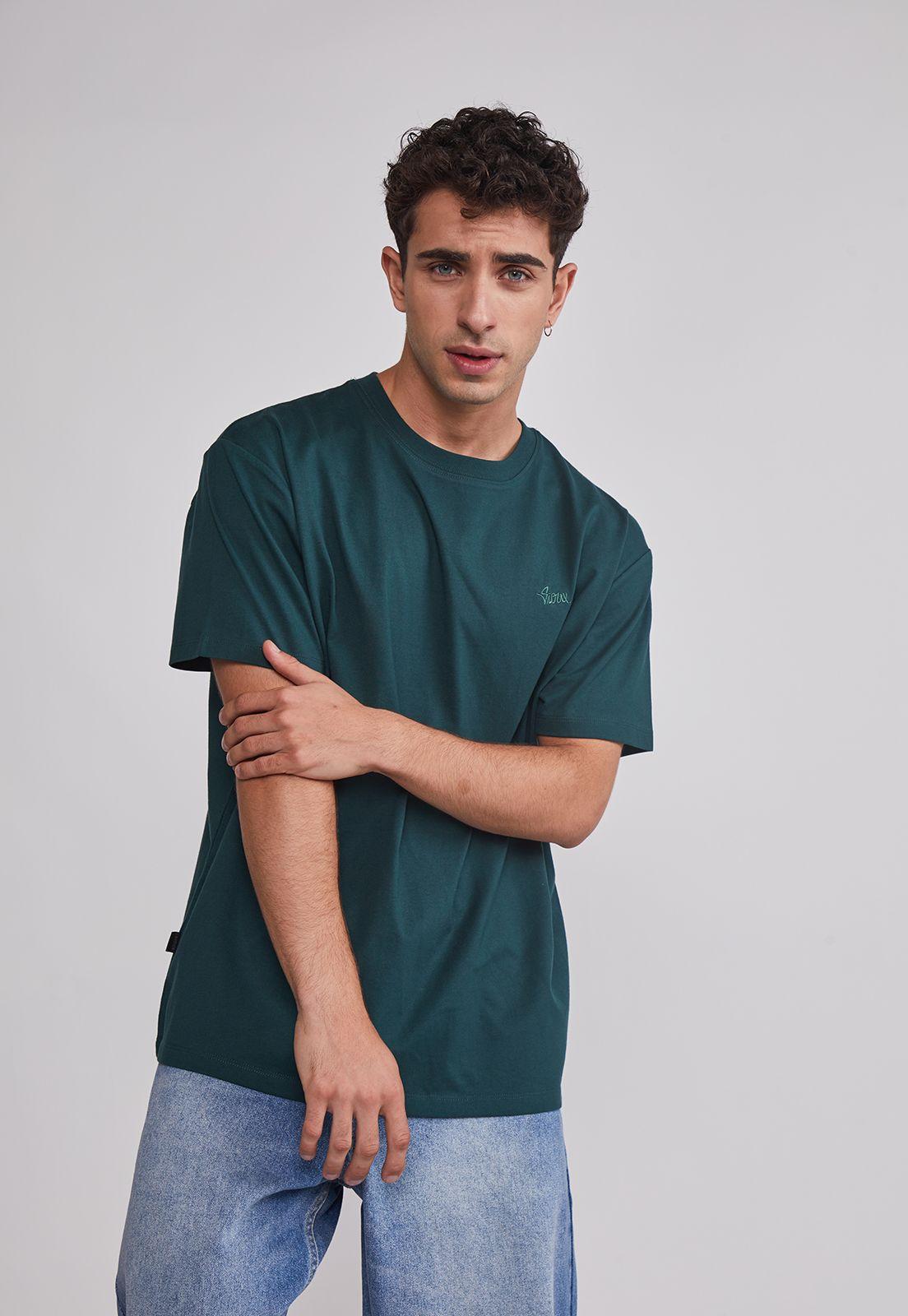 Polera Hombre Basic Lisa Verde Sioux-0