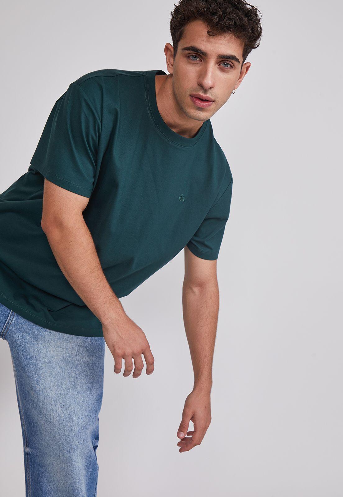 Polera Hombre Basic Lisa Verde Sioux-3