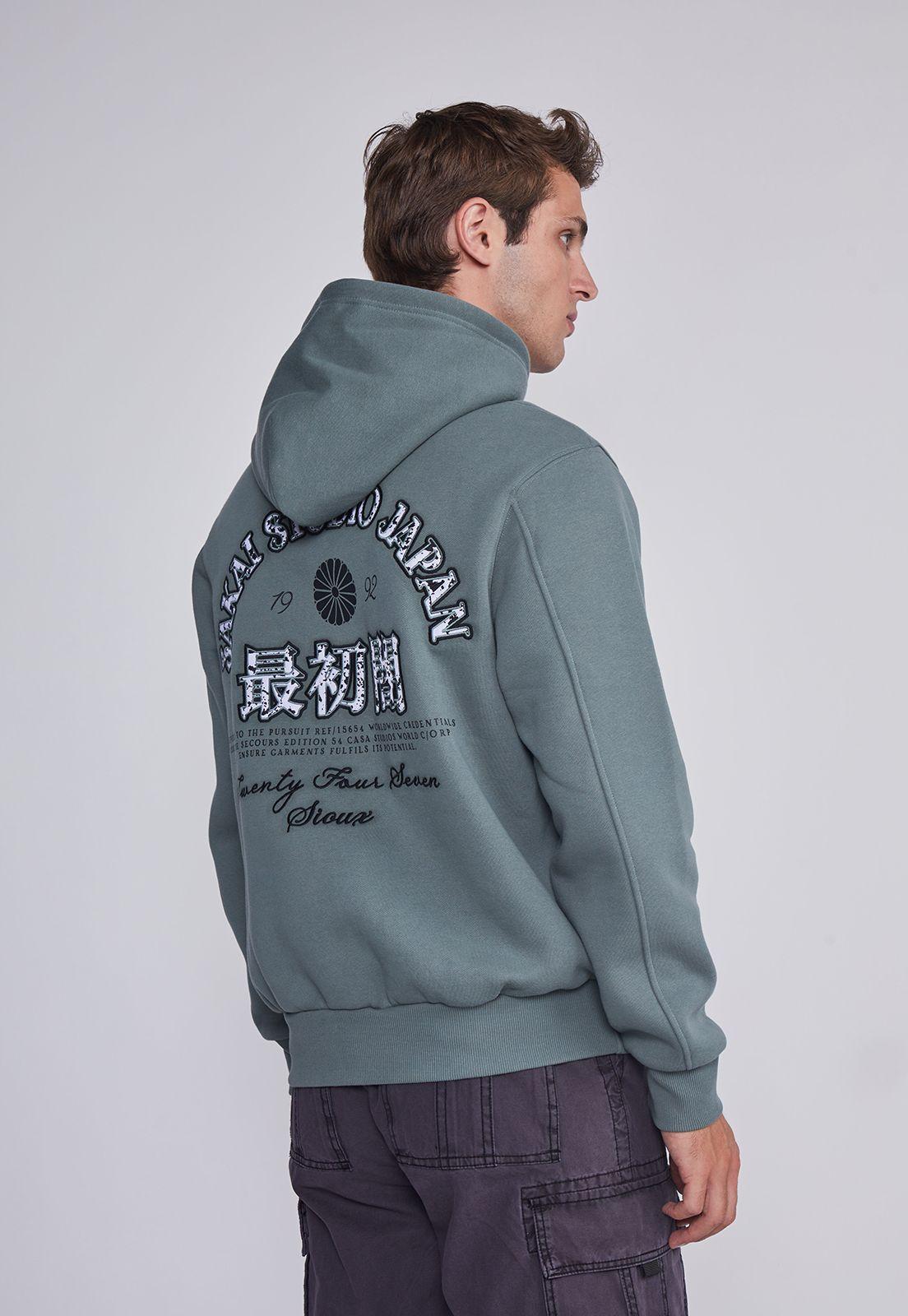 Poleron Hombre Oriental Verde Sioux-3