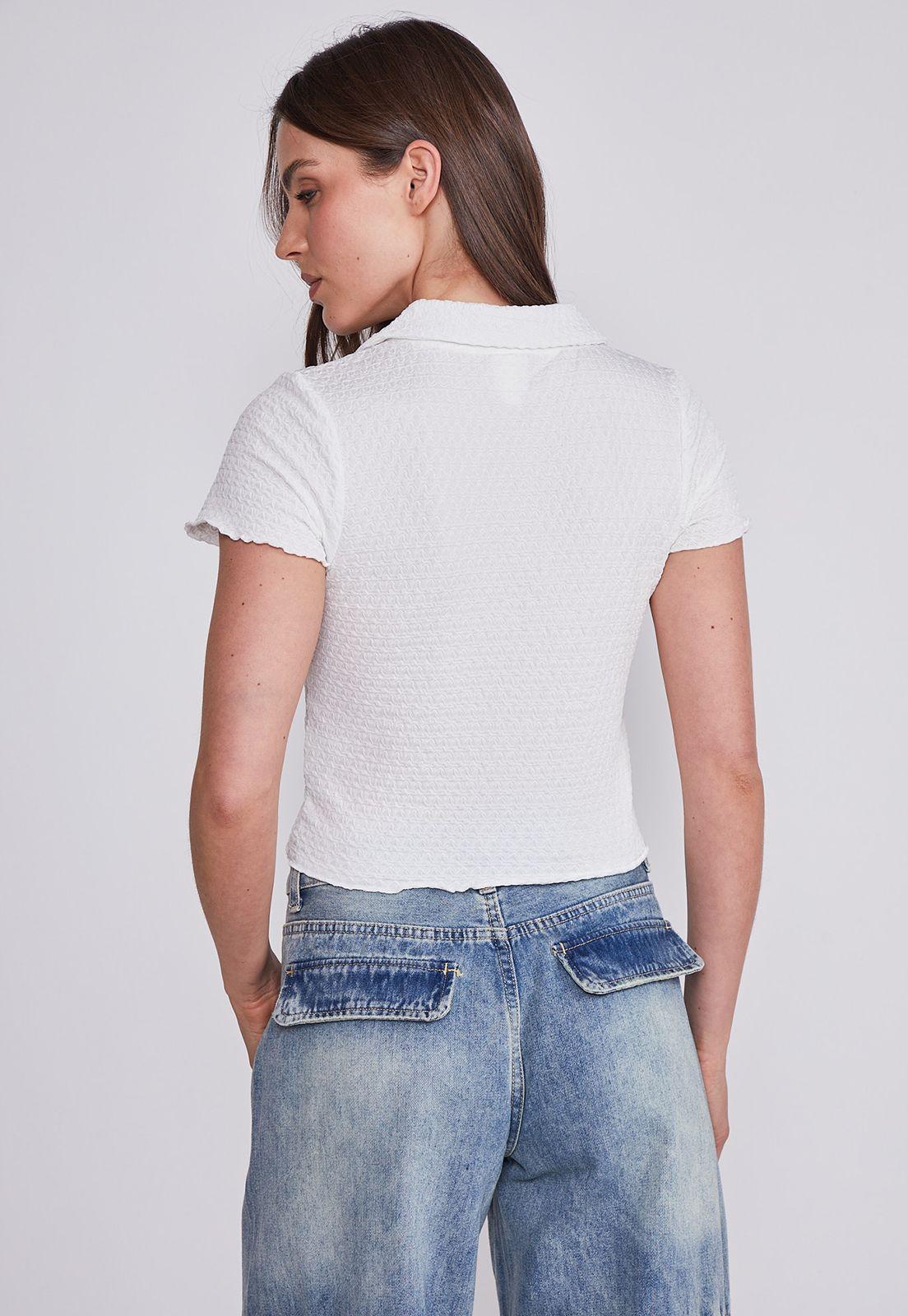 Polera Mujer Blanco Cuello Textura Sioux-2